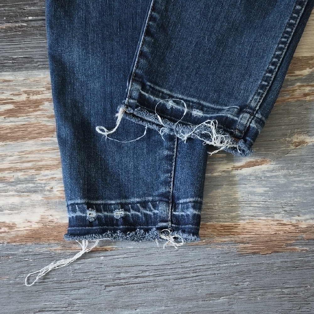Madewell 10" High-Rise Skinny Jeans Button Front Raw Distressed Hem 32 - Picture 6 of 6